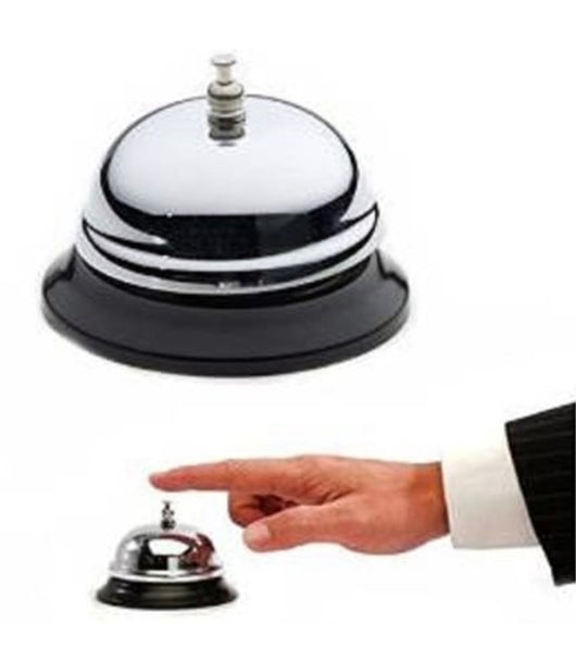 Campanello Hotel Alberghi Reception Da Tavolo 8,5 X 6,5 Cm Metallo Silver         