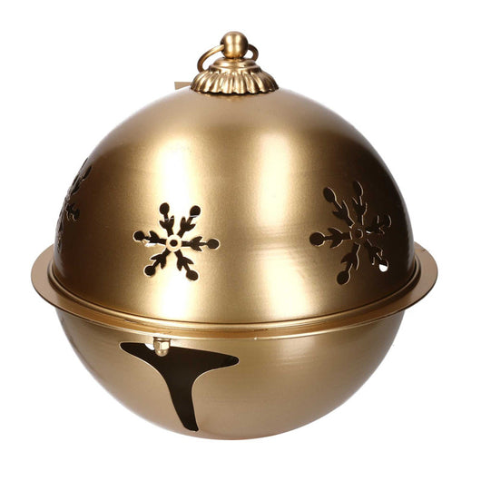 Campanello metallo fiocchi di neve oro cm ø43h46