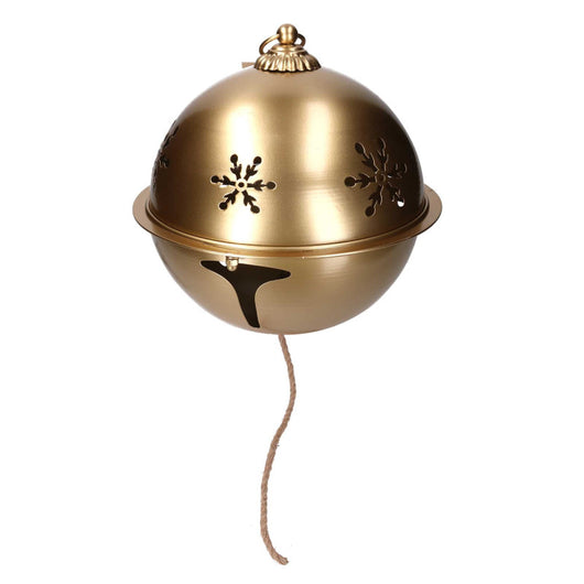 Campanello metallo fiocchi di neve oro cm ø43h46