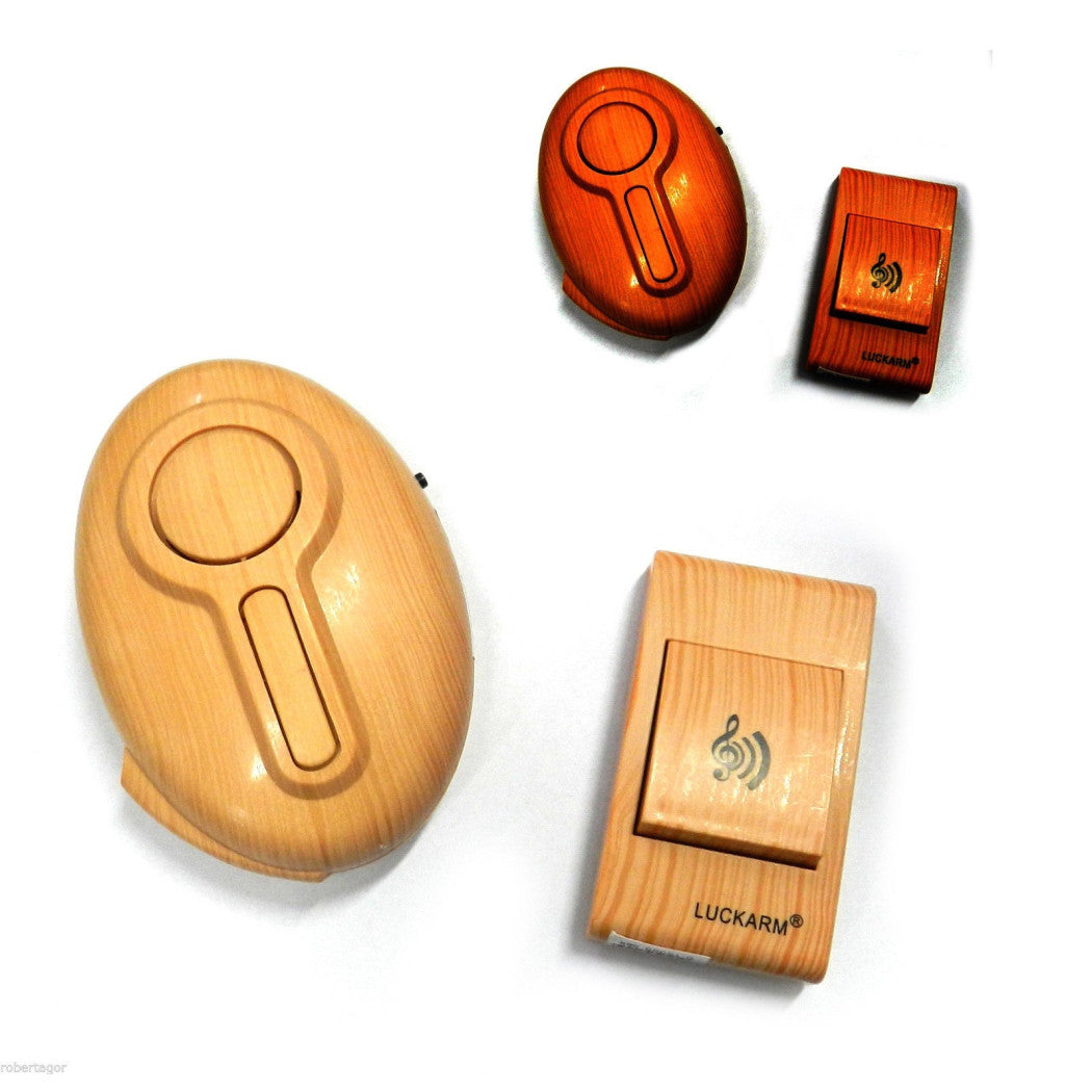 Trade Shop - Campanello Per Porta Emergenze Wireless Digitale Senza Fili Legno Casa Ufficio -
