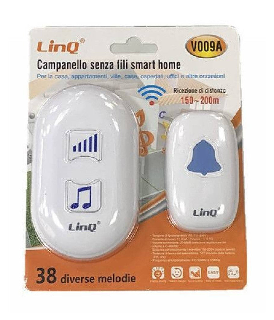 Campanello Senza Fili Con Ricevitore Smart Home 200-300 Metri Spazi Aperti V009a         