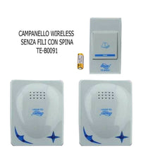 Campanello Senza Fili Da Esterno Wireless 1 Trasmettitore 2 Ricevitori Spina 91         