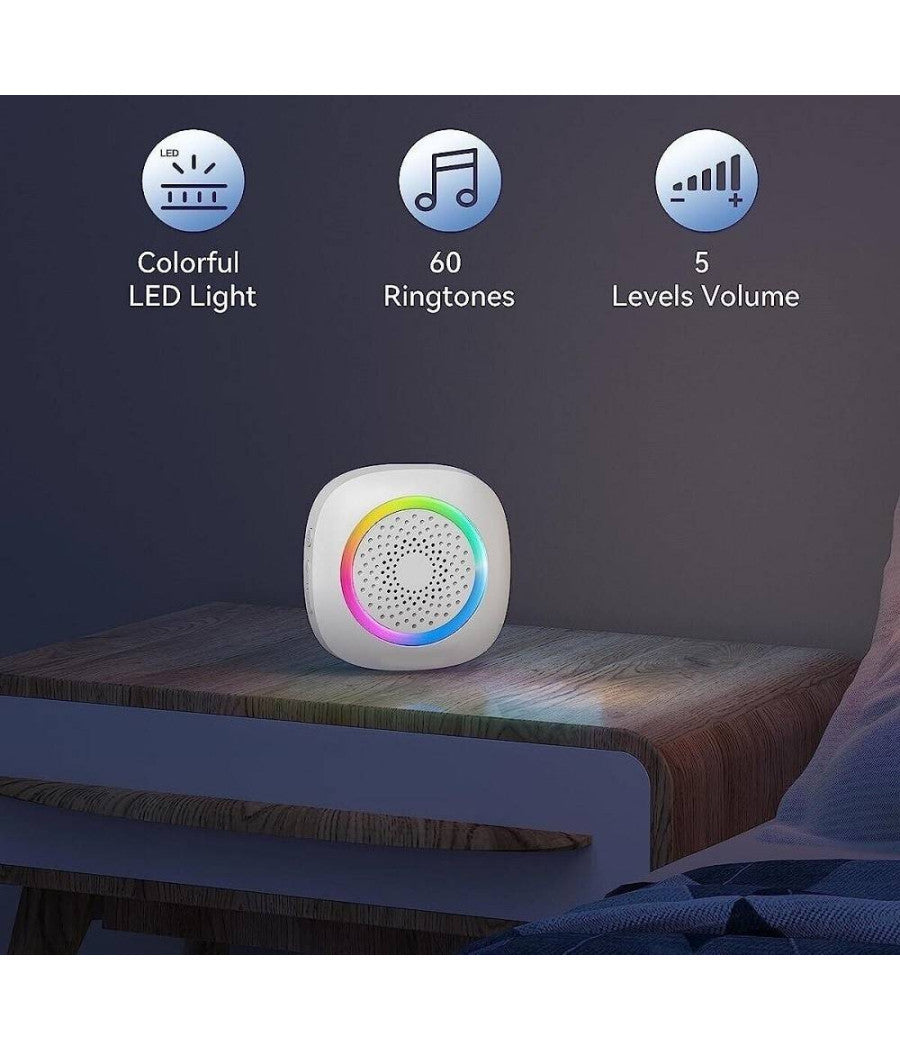 Campanello Senza Fili Wireless Per Casa Ufficio Luce Rgb 60 Melodie Rl-3995         