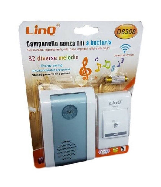 Campanello Wireless A Batteria Senza Fili 32 Melodie Distanza 100mt Casa Porta D8308         