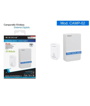 Campanello Wireless A Batterie Wifi Raggio 80m A Led Senza Fili Maxtech Camp-02         