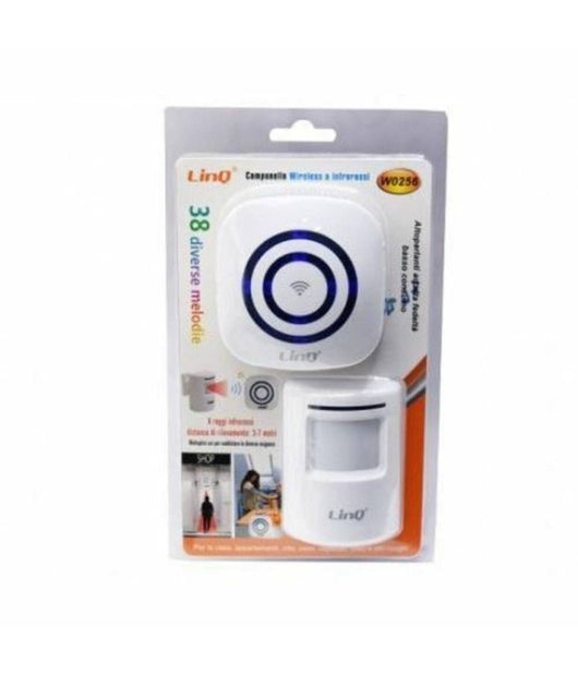 Campanello Wireless Senza Fili 38 Melodie Sensore Infrarossi Per Case Uffici W0256         