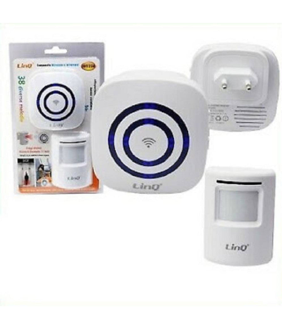 Campanello Wireless Senza Fili 38 Melodie Sensore Infrarossi Per Case Uffici W0256         