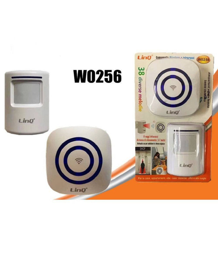 Campanello Wireless Senza Fili 38 Melodie Sensore Infrarossi Per Case Uffici W0256         