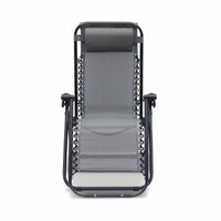 Sdraio gravità zero pieghevole con poggiatesta, grigio