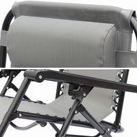 Sdraio gravità zero pieghevole con poggiatesta, grigio