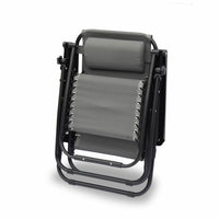 Sdraio gravità zero pieghevole con poggiatesta, grigio