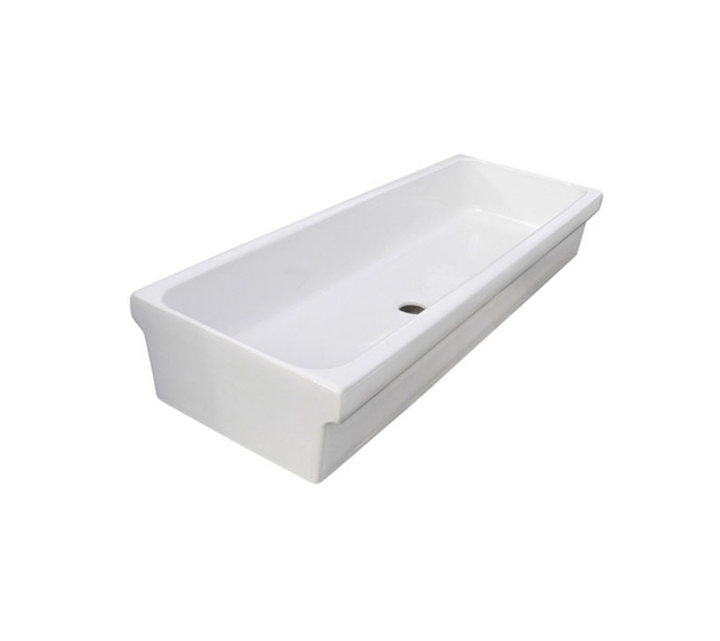 Lavabo a canale 90x45 cm Alice Ceramica Pozzi Bianco