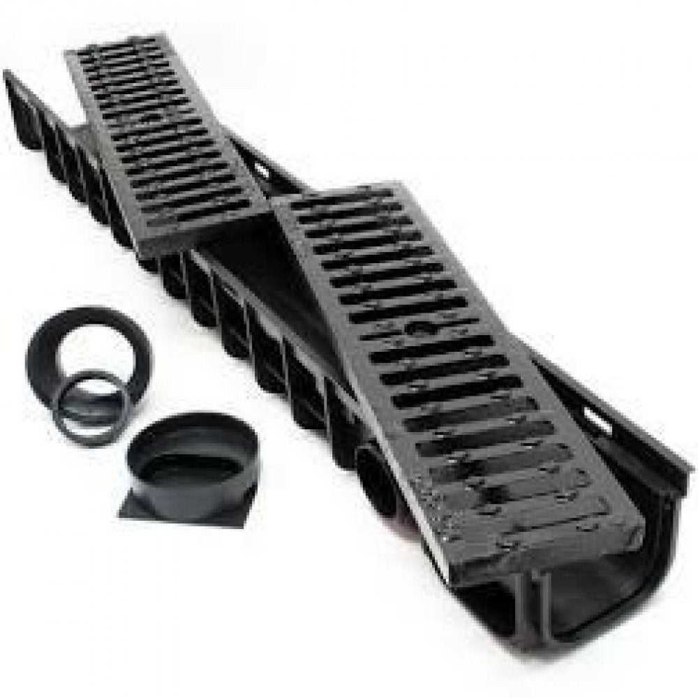 Canaletta Pp Nera 13X100 H.15 Con Griglia Ghisa (2Pz) C250 B08Xb