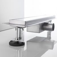 Canalina di scarico doccia a pavimento piastrellabile o inox, misura 70