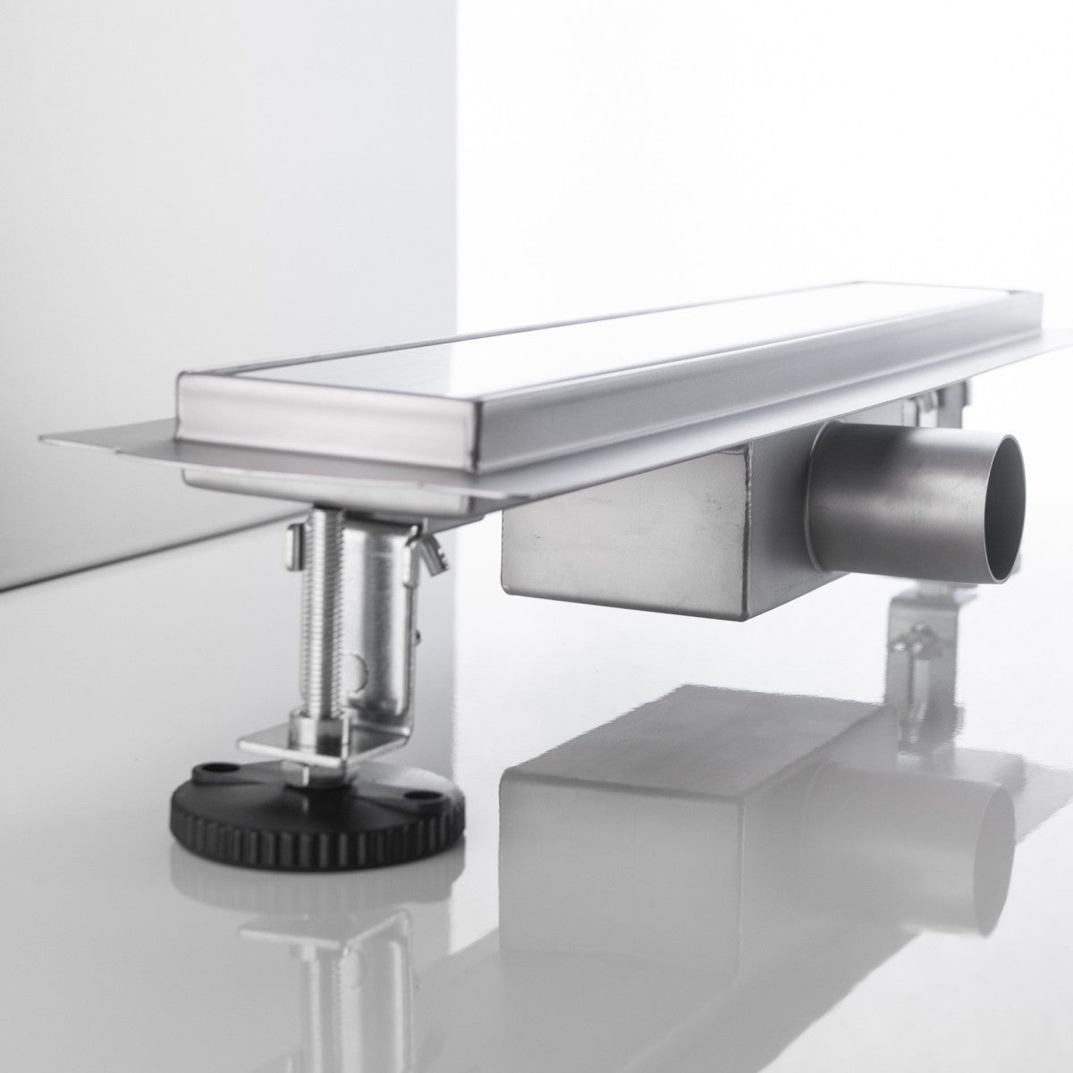 Canalina di scarico bagno con griglia con linee, misura 40