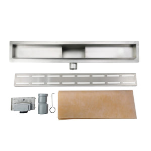 Canalina di scarico bagno con griglia con linee, misura 40