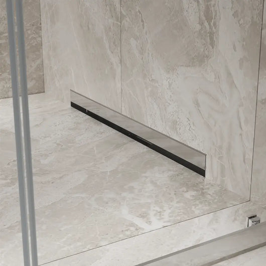 Canalina doccia con scarico a muro 90 cm con cover cromata