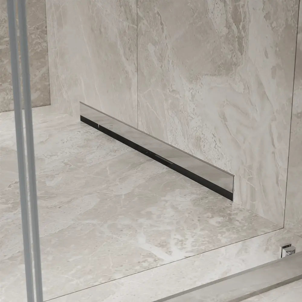 Canalina doccia con scarico a muro 30 cm con cover cromata