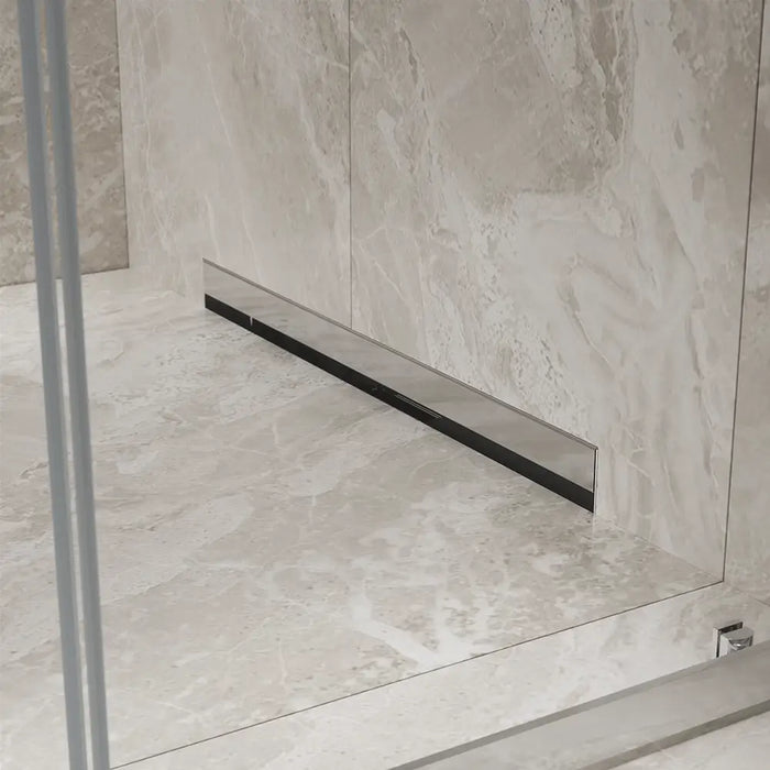 Canalina doccia con scarico a muro 70 cm con cover cromata