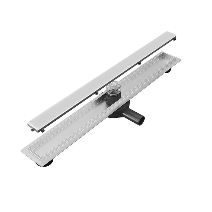 Canalina doccia acciaio inox 60 cm cover in vetro bianco