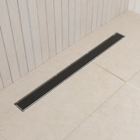 Canalina doccia acciaio inox 70 cm cover in vetro nero