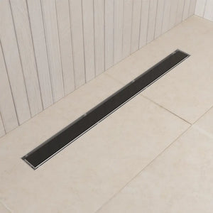 Canalina doccia acciaio inox 80 cm cover in vetro nero