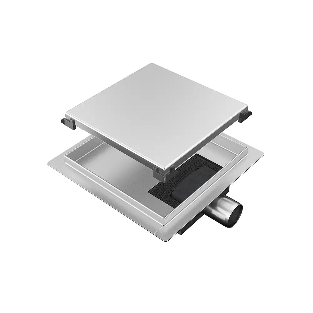 Canalina di scarico quadrata a doppia installazione 15cm