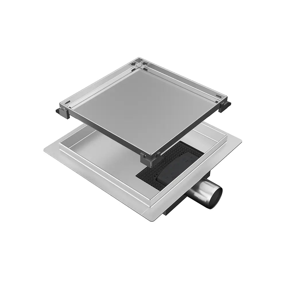 Canalina di scarico quadrata a doppia installazione 15cm