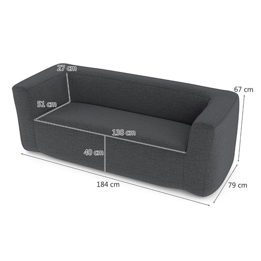 Divano gonfiabile doppio 184 x 79 x 67 cm comfort ottimale braccioli larghi atmosfera accogliente poliestere grigio 20_0017239