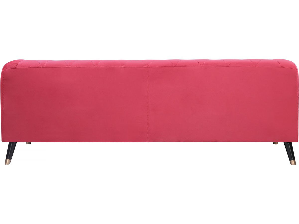 Divano in velluto "Gloria" - 216 x 86 x 76 cm - 3 posti - Rosso