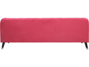 Divano in velluto "Gloria" - 216 x 86 x 76 cm - 3 posti - Rosso
