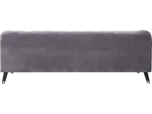 Divano in velluto "Gloria" - 216 x 86 x 76 cm - 3 posti - Grigio