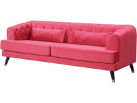 Divano in velluto "Gloria" - 216 x 86 x 76 cm - 3 posti - Rosso