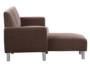 Divano angolare in tessuto reversibile RIO -4 posti- Marrone