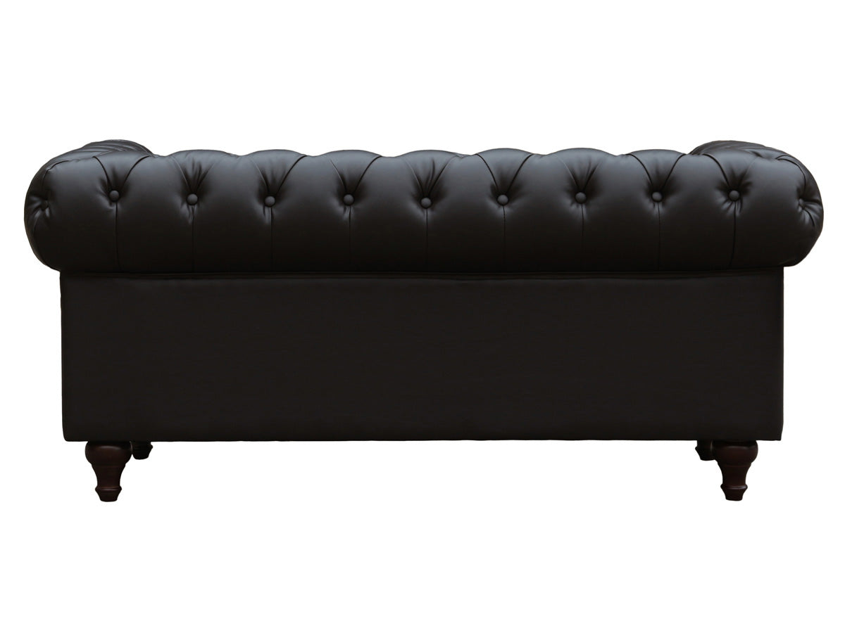 Divano fisso Chesterfield "Aliza" - 157 x 82 x 70 cm - 2 posti a sedere - Marrone