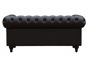 Divano fisso Chesterfield "Aliza" - 157 x 82 x 70 cm - 2 posti a sedere - Marrone