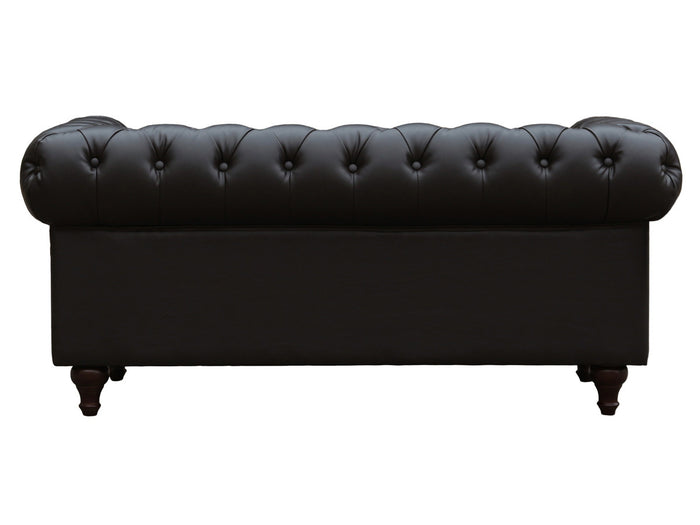 Divano fisso Chesterfield "Aliza" - 157 x 82 x 70 cm - 2 posti a sedere - Marrone