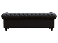 Divano fisso Chesterfield "Aliza"  - 204 x 80 x 58 cm - 3 posti- Marrone
