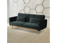 Divano letto in velluto "Donia" - 203 x 81 x 83 cm - 3 posti - Verde scuro