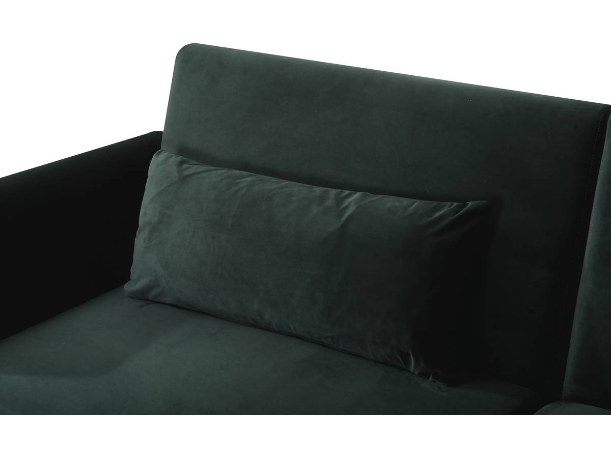 Divano letto in velluto "Donia" - 203 x 81 x 83 cm - 3 posti - Verde scuro