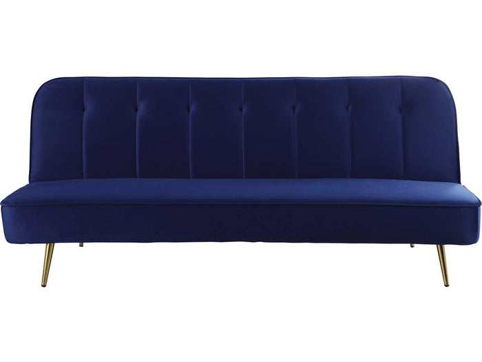 Divano letto in velluto  "James" - 180 x 83 x 75 cm - 3 posti a sedere - Blu scuro