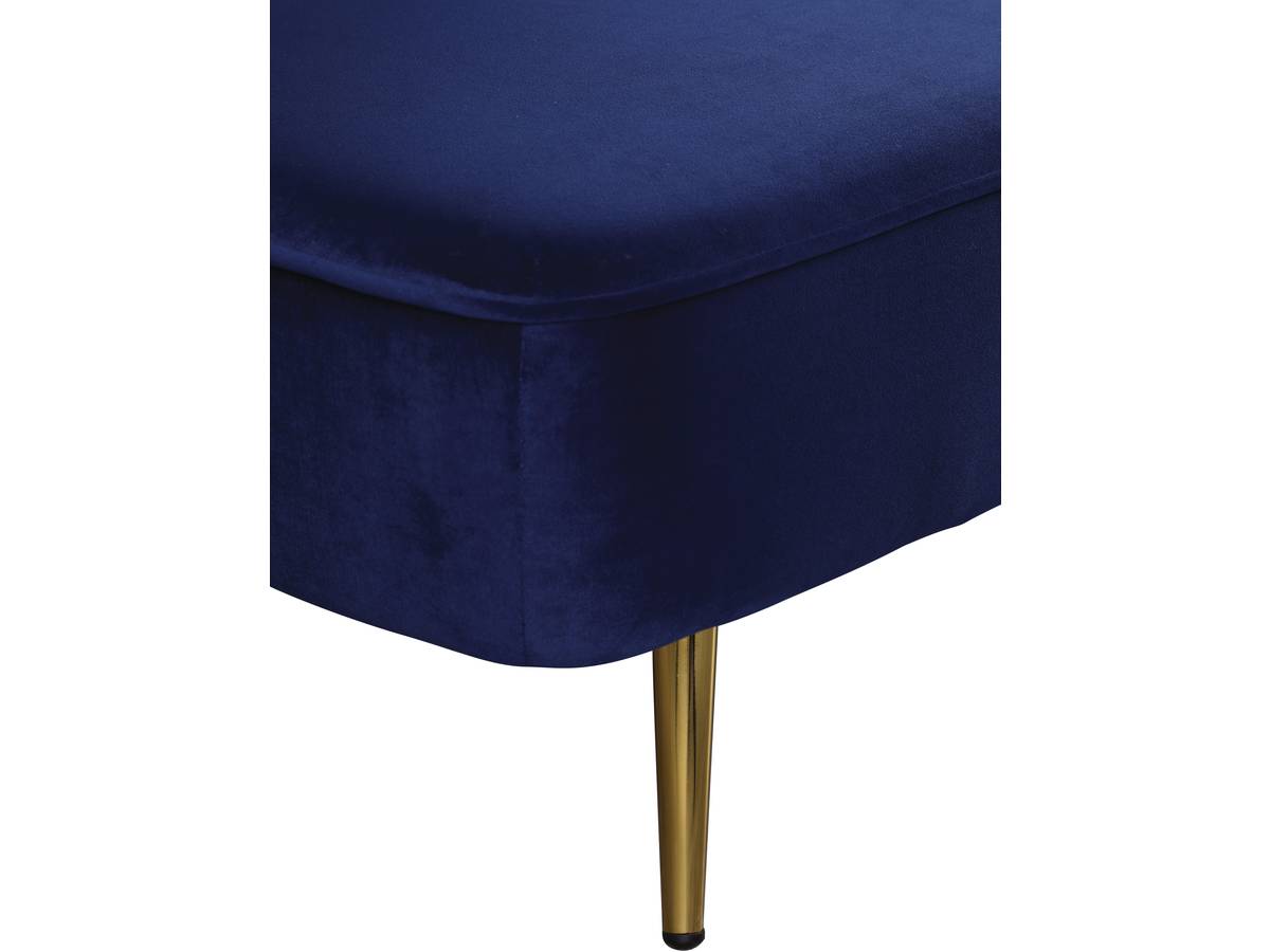 Divano letto in velluto  "James" - 180 x 83 x 75 cm - 3 posti a sedere - Blu scuro