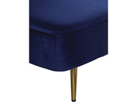 Divano letto in velluto  "James" - 180 x 83 x 75 cm - 3 posti a sedere - Blu scuro