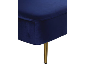 Divano letto in velluto  "James" - 180 x 83 x 75 cm - 3 posti a sedere - Blu scuro