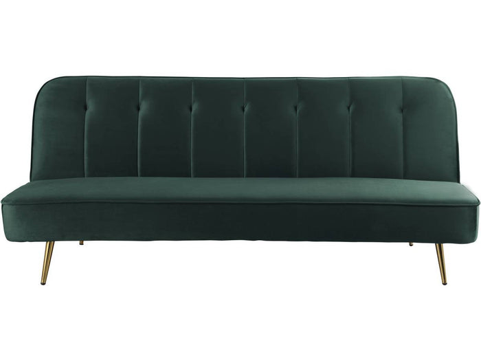 Divano Clic Clac in velluto "James" - 180 x 83 x 75 cm - 3 posti a sedere - Verde scuro