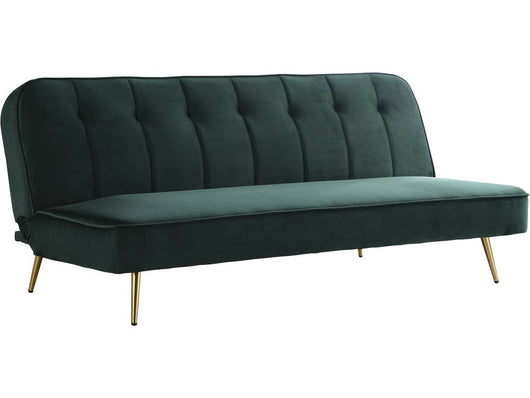 Divano Clic Clac in velluto "James" - 180 x 83 x 75 cm - 3 posti a sedere - Verde scuro