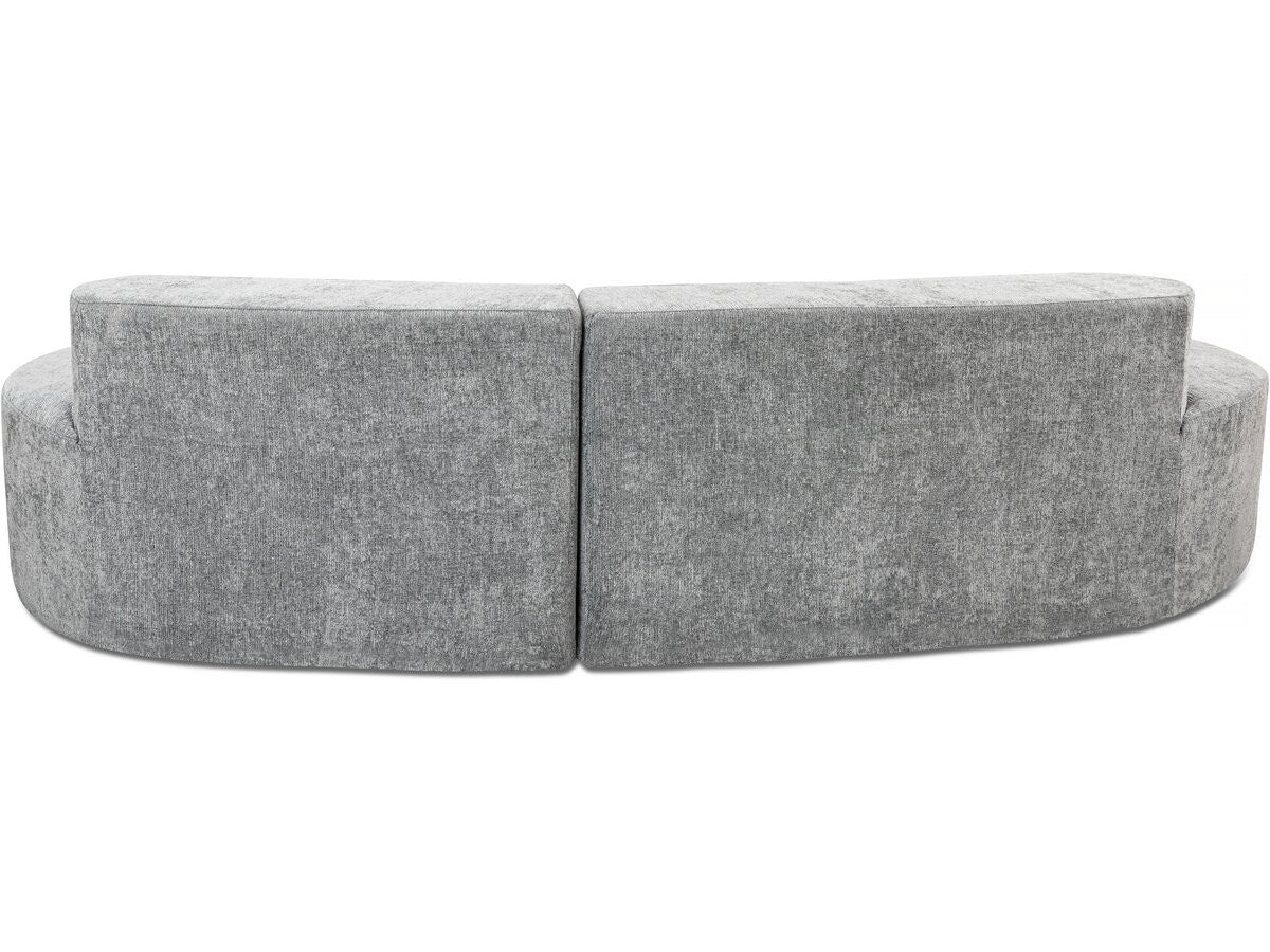 Divano a virgola in tessuto testurizzato "Avola" - 3 posti - Grigio