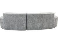 Divano a virgola in tessuto testurizzato "Avola" - 3 posti - Grigio