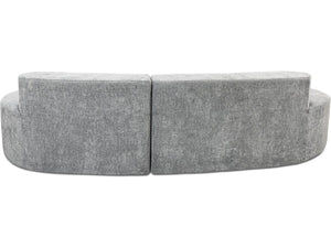 Divano a virgola in tessuto testurizzato "Avola" - 3 posti - Grigio