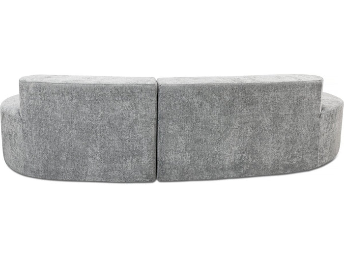 Divano a virgola in tessuto testurizzato "Avola" - 3 posti - Grigio